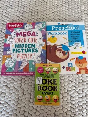NEW Bundle of books Highlights, Preschool workbook, Joke book